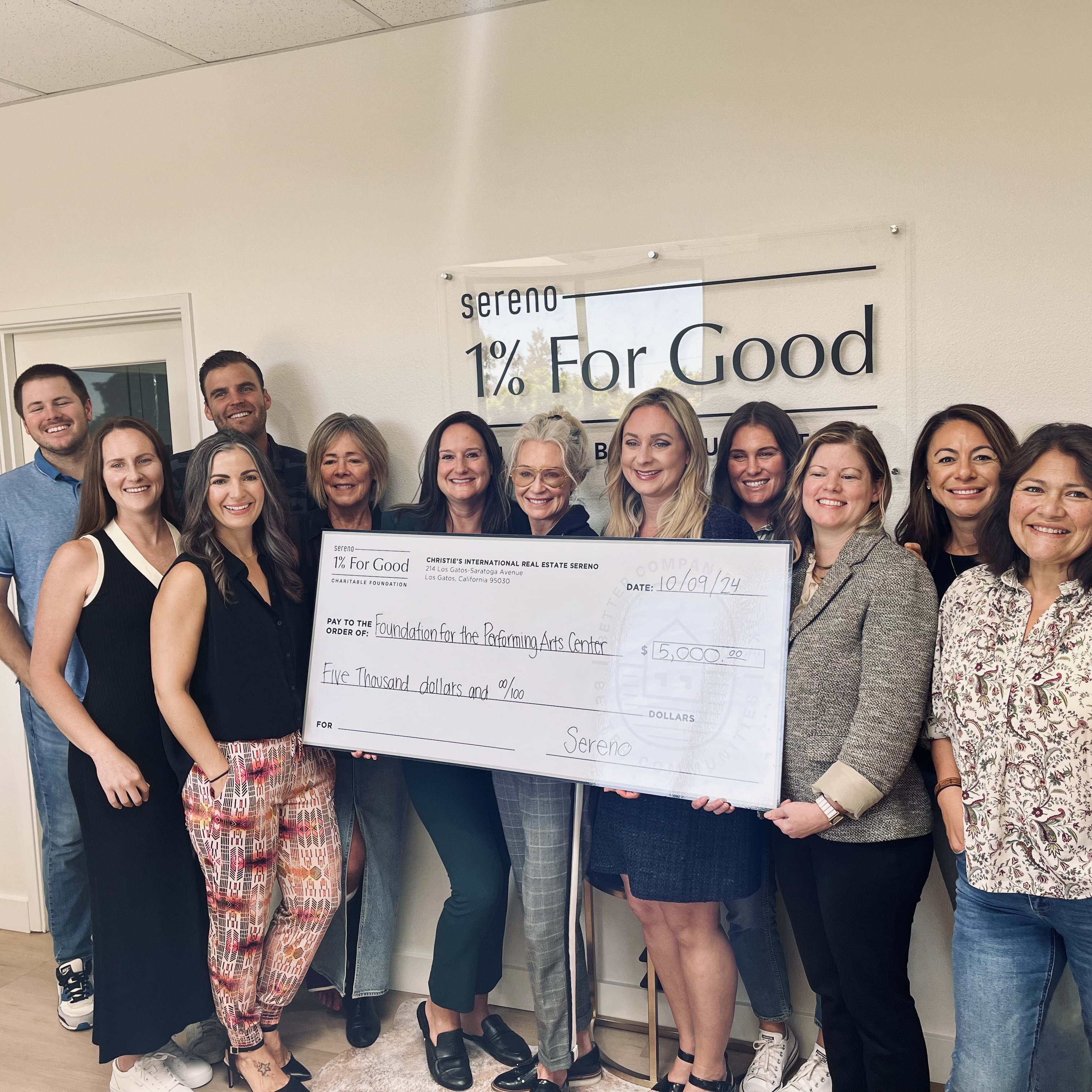 1% For Good Check Presentation
