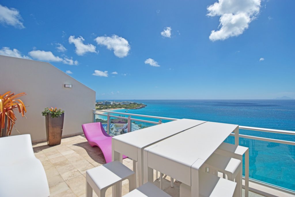 Luxury Beachfront Penthouse at Cupecoy St. Maarten with Stunning Caribbean Views