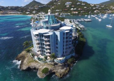Oyster Bay Beach Resort Waterfront Luxury condos by the sea overlooking the island of St Barths