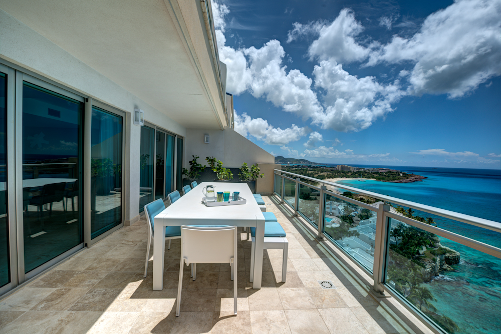 Luxury Beachfront Penthouse at Cupecoy St. Maarten with Stunning Caribbean Views