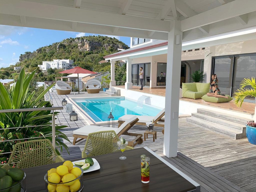 Modern Mediterranean Hillside villa, Pelican Key, Real Estate,  SXM