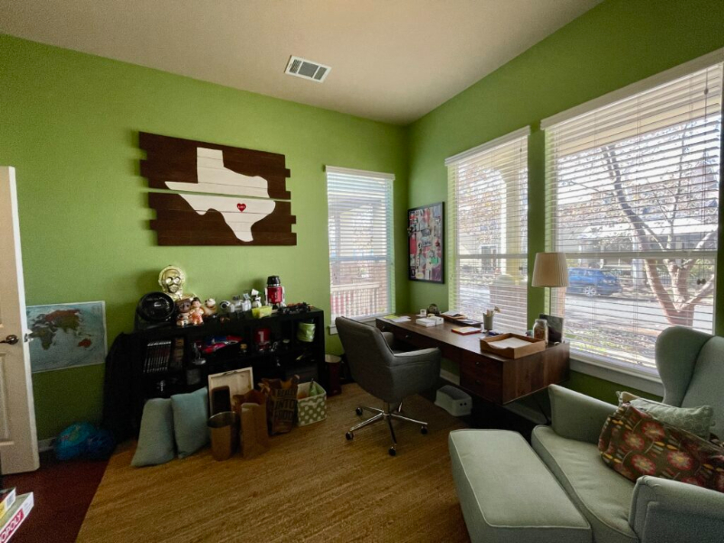room painted with green walls room painted with green walls