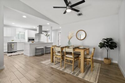 Kitchen & dining area inside 6701 Isabelle Dr.