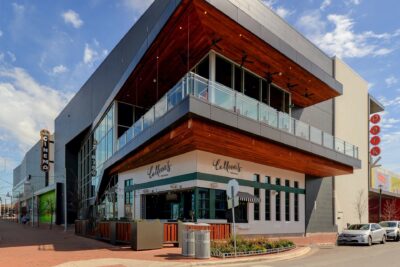 Collen's Kitchen and the Alamo Drafthouse on Aldritch Street in Mueller