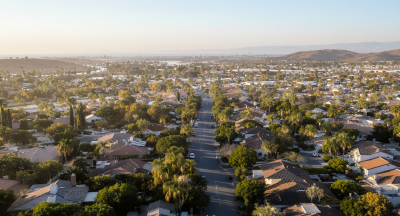 Chula Vista California residential neighborhood in summer light