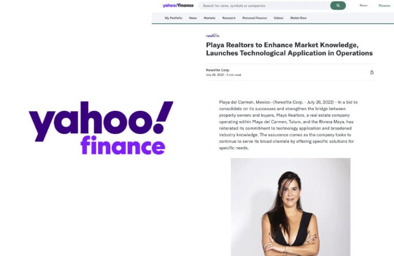 Yahoo Finance: Playa Realtors to Enhance Market Knowledge, Launches Technological Application in Operations