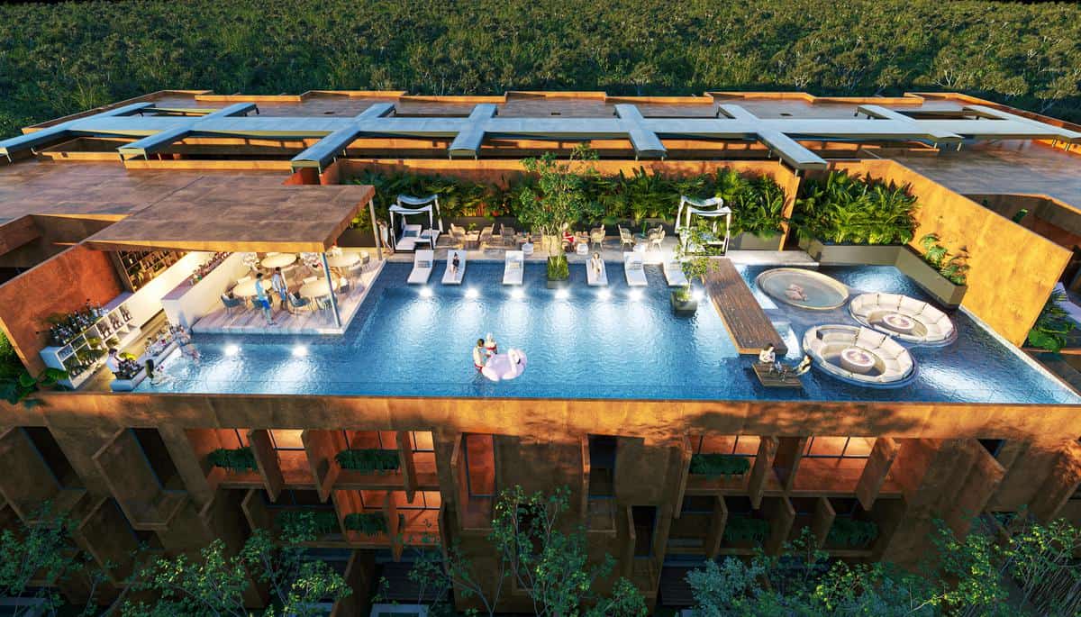 Luxusresidenzen mit Dachterrasse und Pool in Tulum