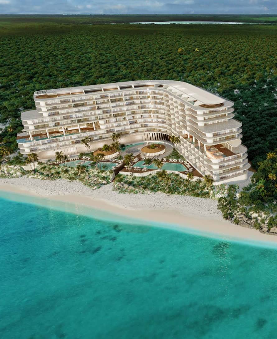 Beachfront overlooking the Caribbean Sea at St. Regis Costa Mujeres