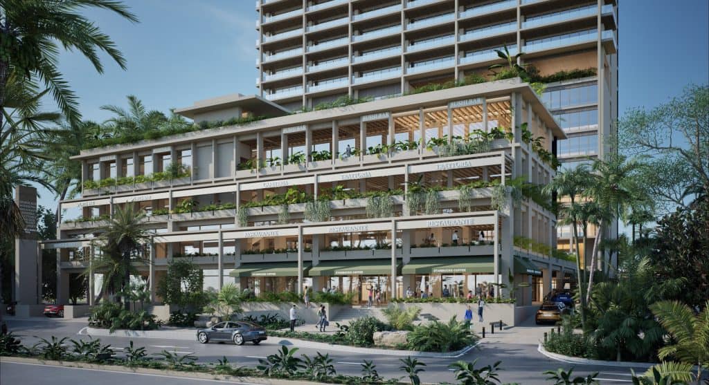 Side view of Baala Cancun waterfront condos for sale in Mexico