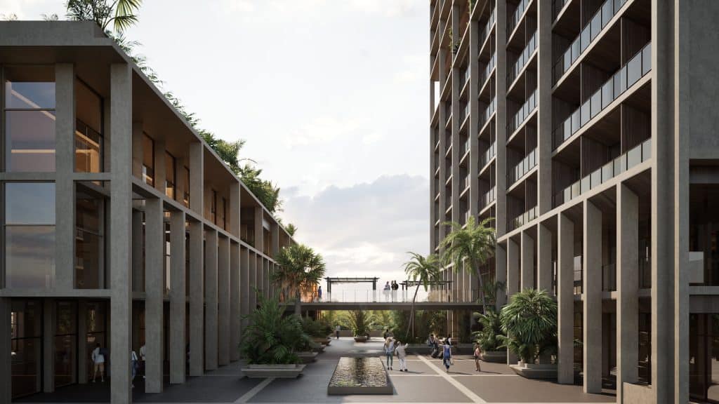 Contemporary architectural design of Baala Cancun condo complex
