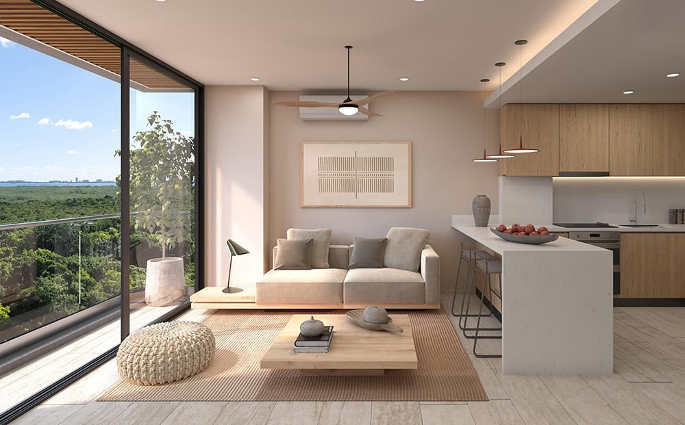 Interior design of a luxury condo in Cancun, Mexico