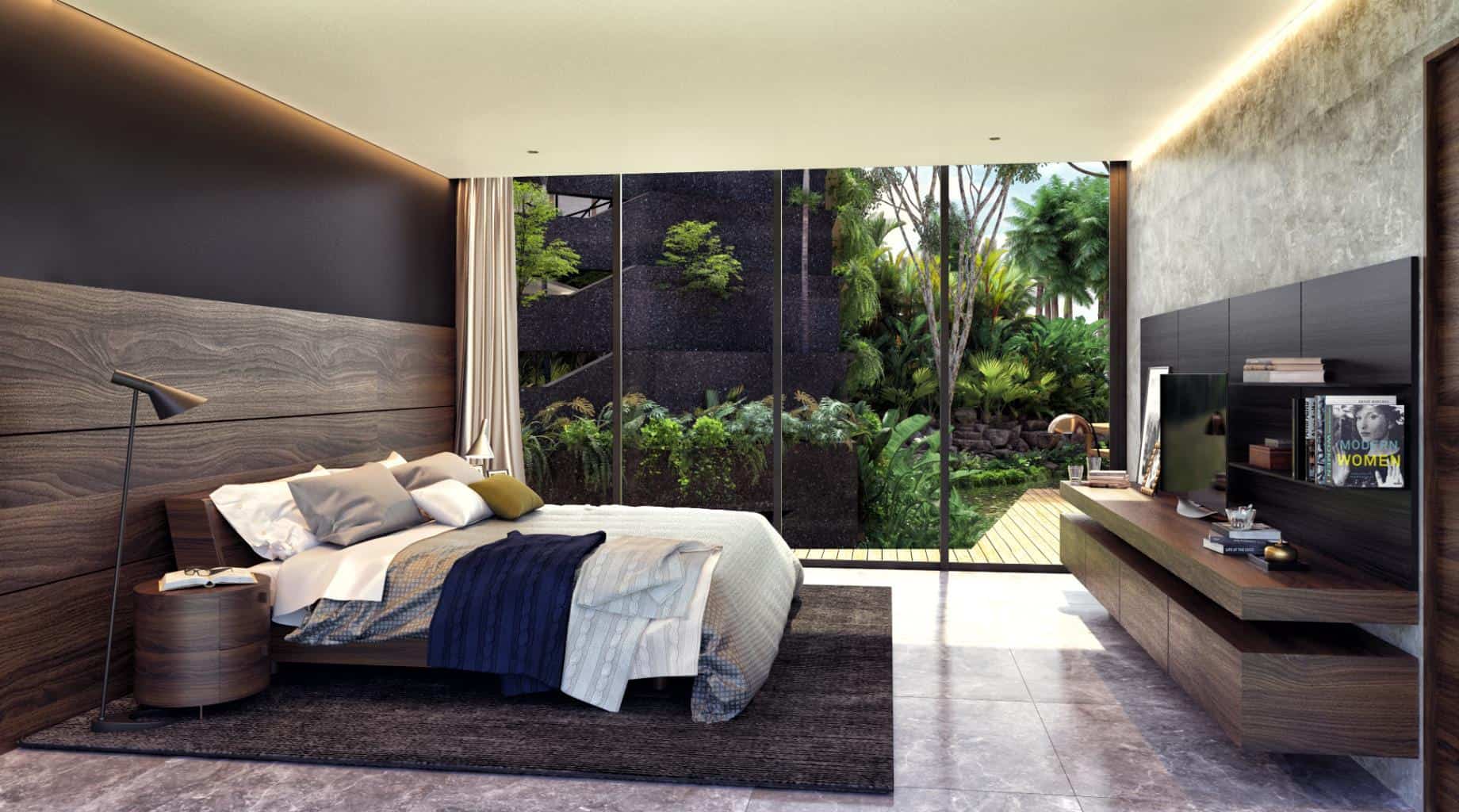 Modern luxury villa master bedroom with for sale in Cancun