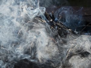 Image is a close up of the smoke from a wood fire.