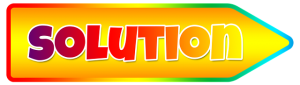 Image is a yellow arrow symbol with the word solution written inside.
