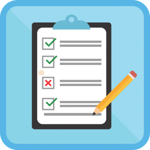 Image is an illustration of a survey asking for customer feedback.