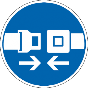 Image is a seat belt sign.