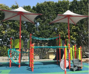 Image is a picture of the Blair Hills Park playground.