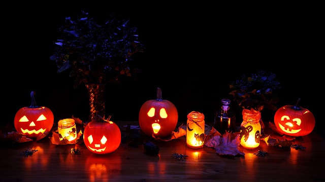 Spooky Jack O'Lanterns in the Spirit of Halloween.