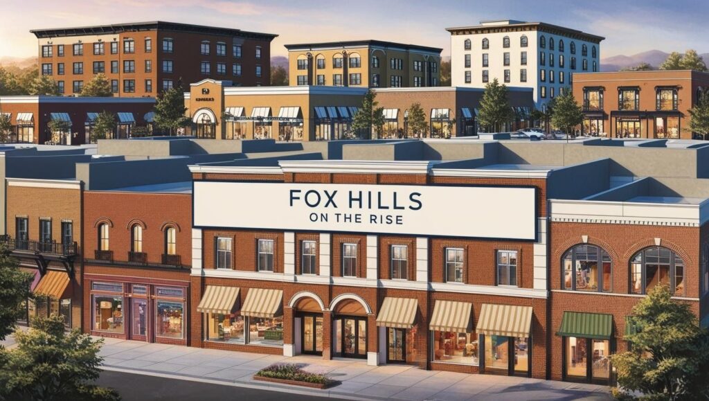 Fox Hills is on the rise. Mixed purpose residential and business spaces are being built. AI Generated image.