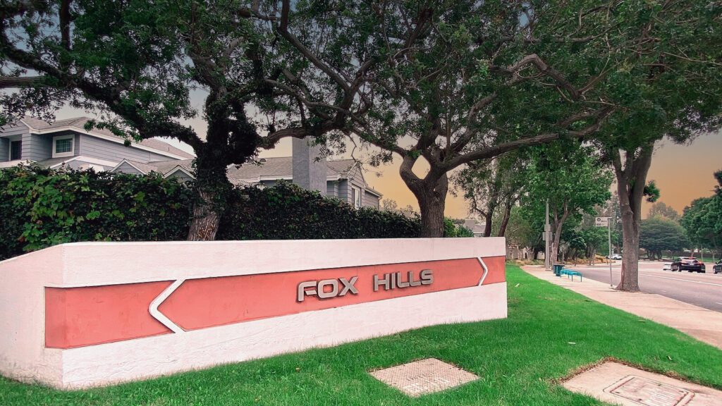 Fox Hills sign. Image retrieved from wikimedia.