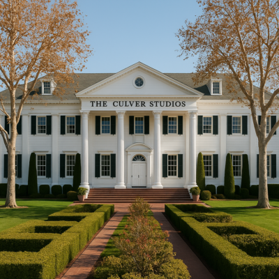 Rendering of Culver Studios. Wikimedia image updated with AI.