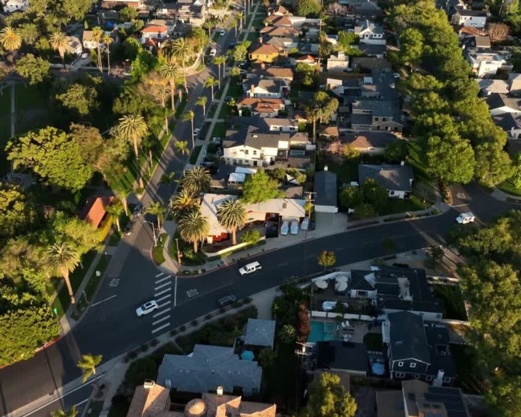 Top down view of Culver City real estate.