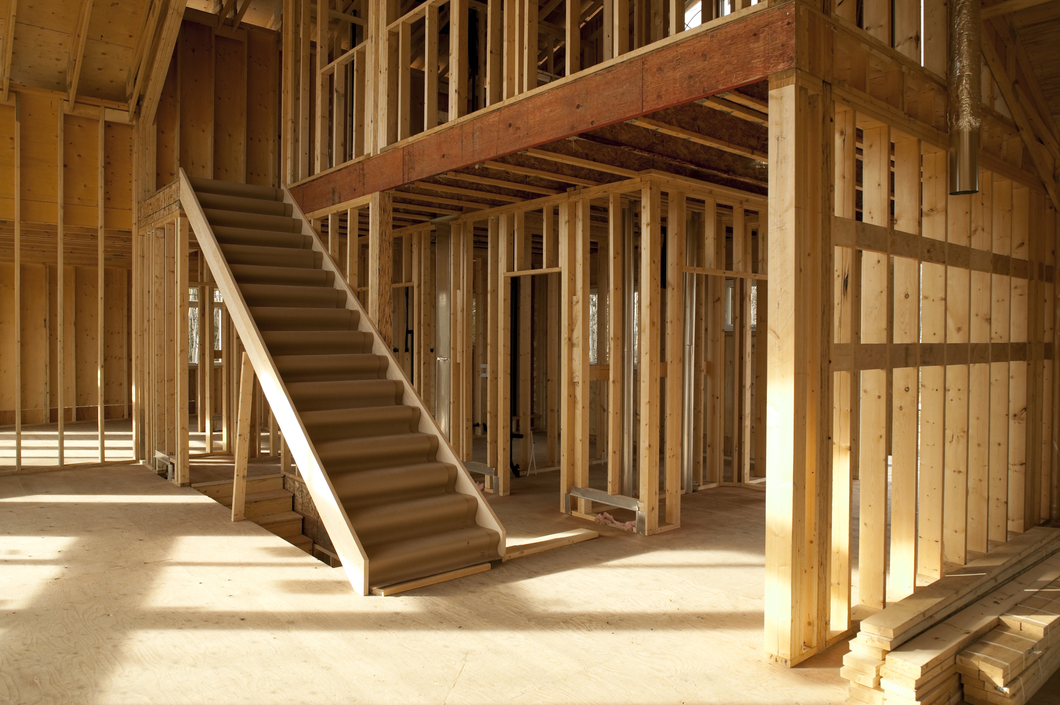 Interior of house under construction