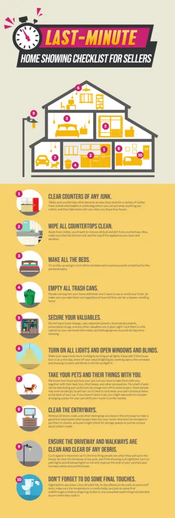 Last-Minute Home Showing Checklist for Sellers