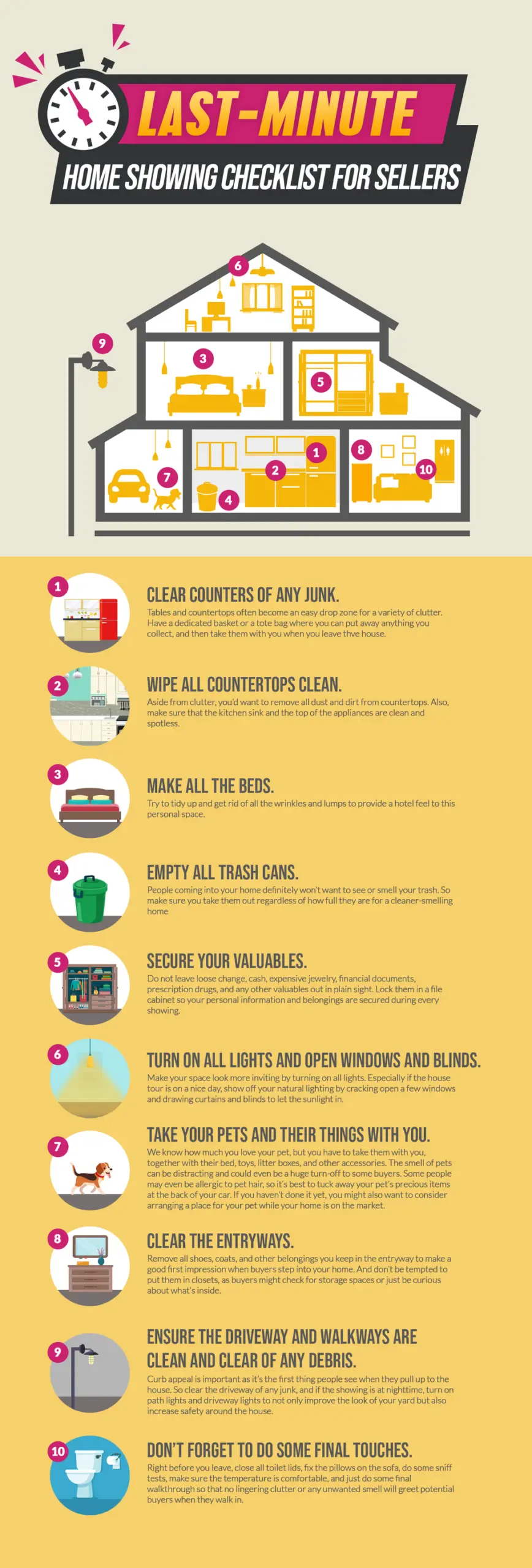 Last-Minute Home Showing Checklist for Sellers