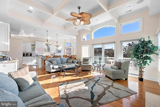Living room interior of Long Beach Island luxury rental