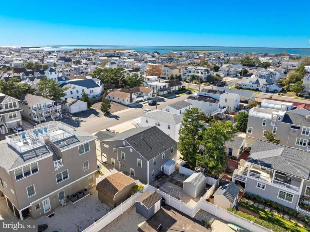 Aerial view of Long Beach Island neighborhood