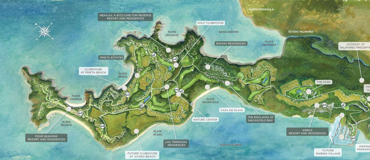 Peninsula Papagayo map