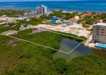 Aerial of investment property on north ambergris caye