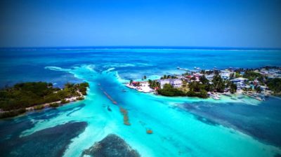 caye caulker real estate remax, aerial view of the island
