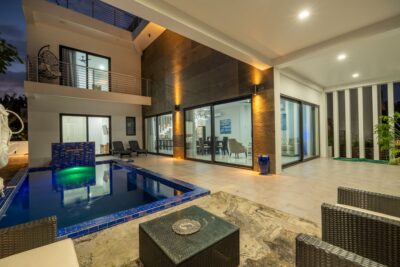 Pool View of Belize luxury homes