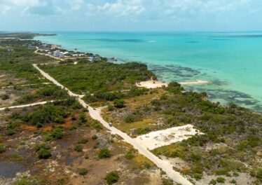 Aerial of Beachfront Property at Secret Beach for sale in belize