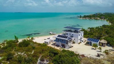 aerial shot of villas secreta in belize