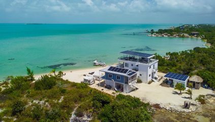 aerial shot of villas secreta in belize