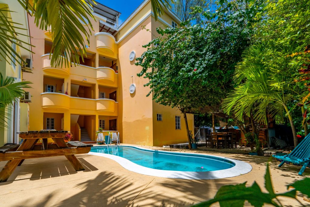 Exterior view of affordable Belize condo near the beach