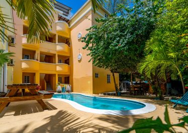 Exterior view of affordable Belize condo near the beach