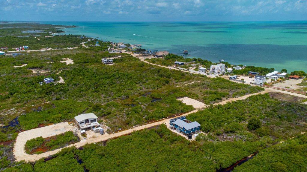 Aerial view of Belize investment property near Secret Beach, Parcel 8194