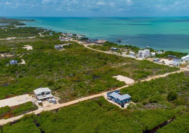 Aerial view of Belize investment property near Secret Beach, Parcel 8194