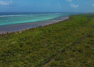Belize Beachfront Property for sale. Aerial photo of 20 acre beachfront estate for sale