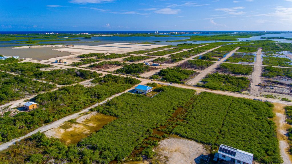 Aerial of corner lot in secret beach