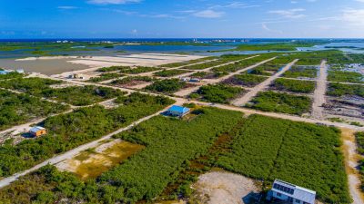 Aerial of corner lot in secret beach