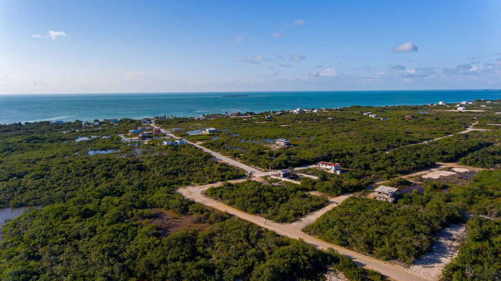 aerial of Secret Beach Investment Land in Belize