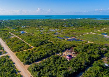 Aerial view of Secret Beach building lots in Ambergris Caye, Belize