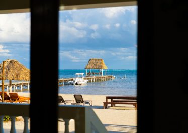 Ocean view from Oceans Edge beachfront condo in San Pedro Belize