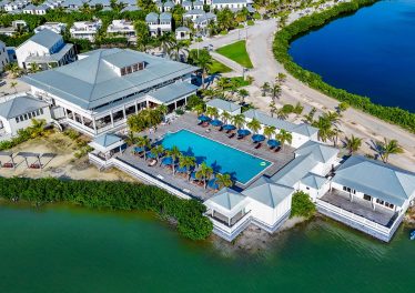 Aerial view of canal-front homesite in Mahogany Bay Village Phase 2, Ambergris Caye