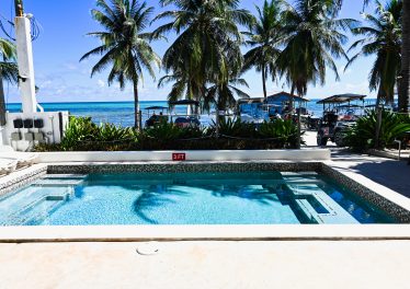 beachfront view from condo in San Pedro Belize